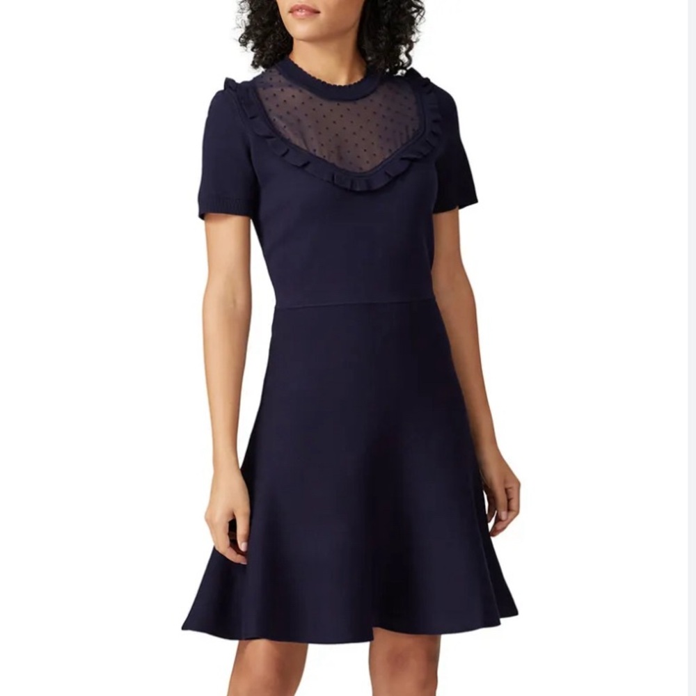Draper James Sheer Yoke A-Line Sweaterdress